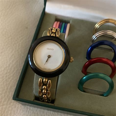 gucci watch with changeable face|vintage gucci change bezel watch.